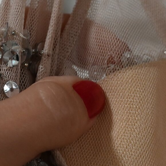 Adrianna Pappel Size 12 Black Gown with Shear Sequin Top and Back - Picture 8 of 13